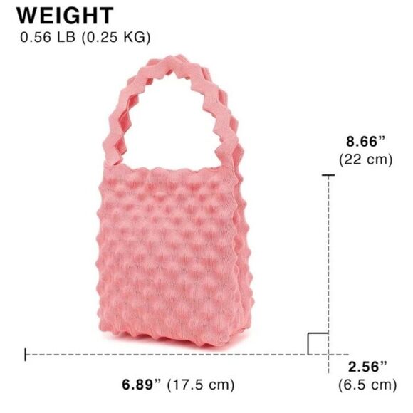 Scarleton Small Puffer Tote Bag Purse, Pink Knit, Magnetic Closure, NWT - Picture 11 of 11